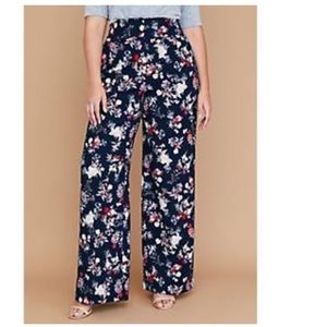 NWT Lane Bryant Allie Wide Leg Pant - Floral Crepe
